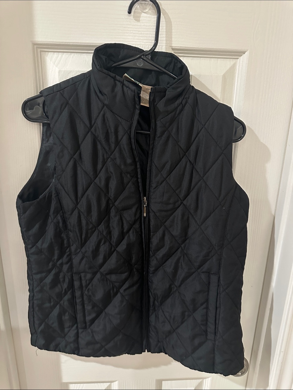 Black Quilted Sleeveless Jacket Vest